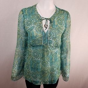 LOFT Ann Taylor Women's Peasant Paisley Blouse  12